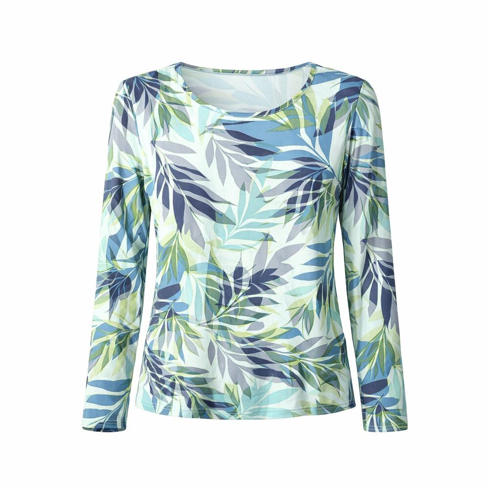 Hang Ten Swim Shirt Large UV Protection UPF 50+ palm fronds zip pocket tropical